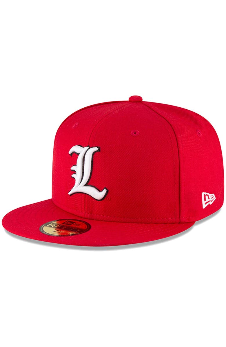 New Era Men's New Era Red Louisville Cardinals Basic 59FIFTY Fitted Hat, Alternate, color,