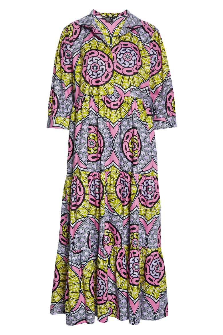 Tiered Dress (Nordstrom Exclusive), Alternate, color, PINK AND LIME