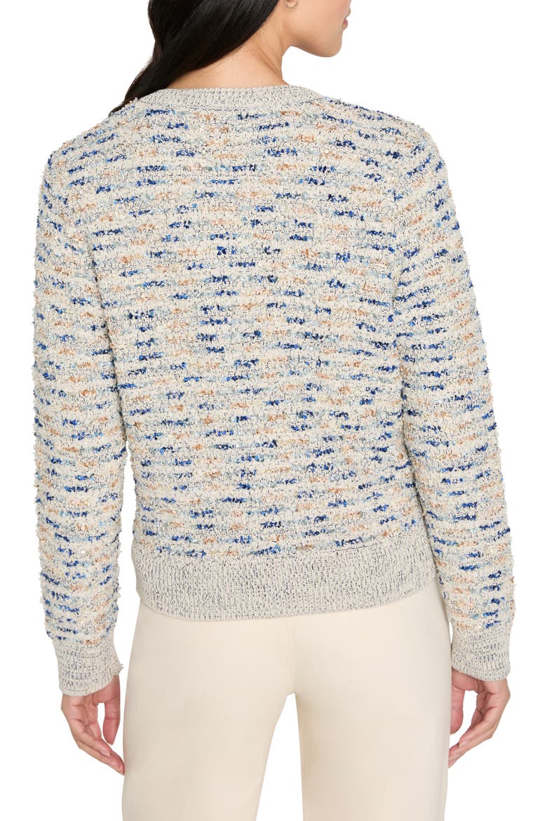 Always Shining Metallic Cotton Blend Cardigan, Alternate, color, IVORY/BLUE