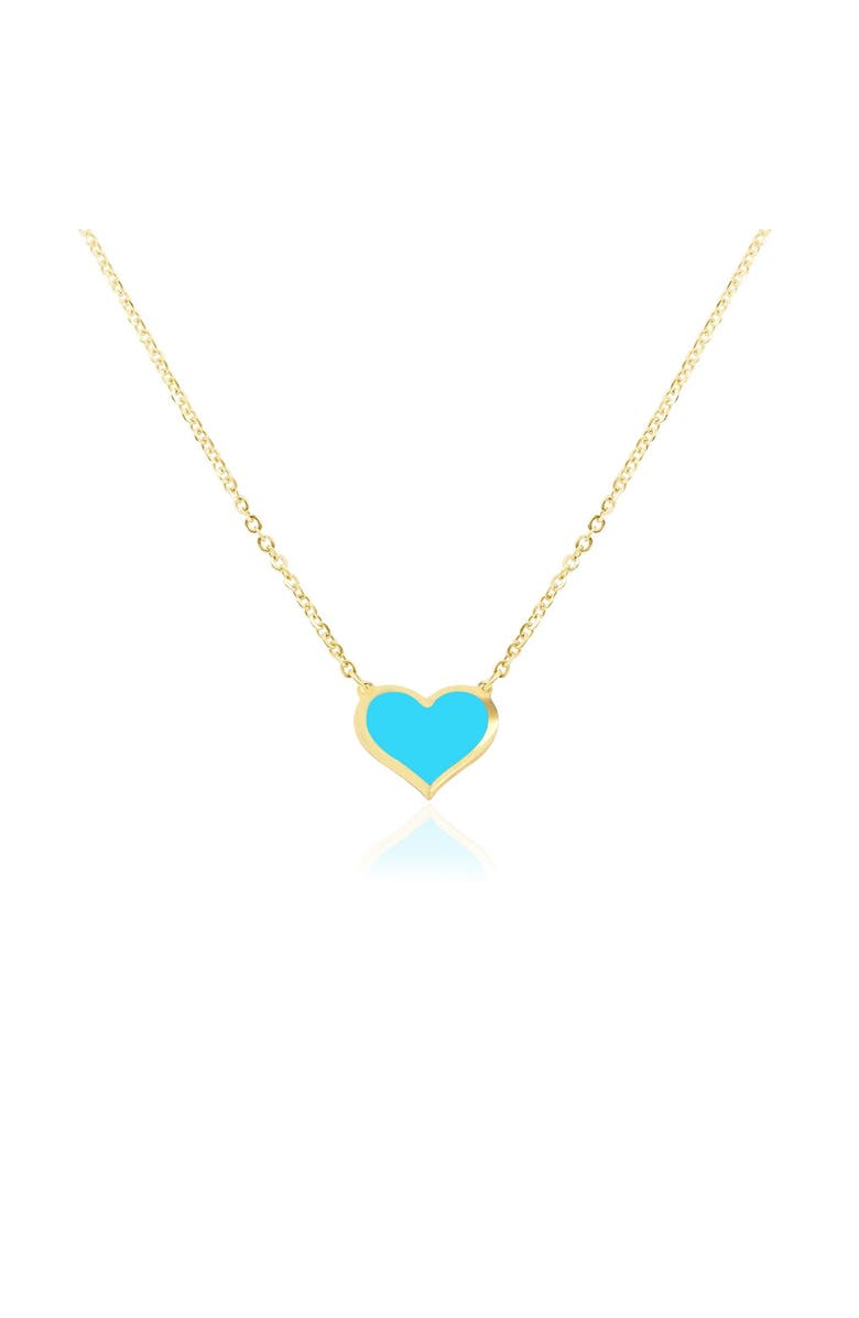 The Lovery Fine Jewelry Turquoise Single Heart Necklace, Main, color, Turquoise