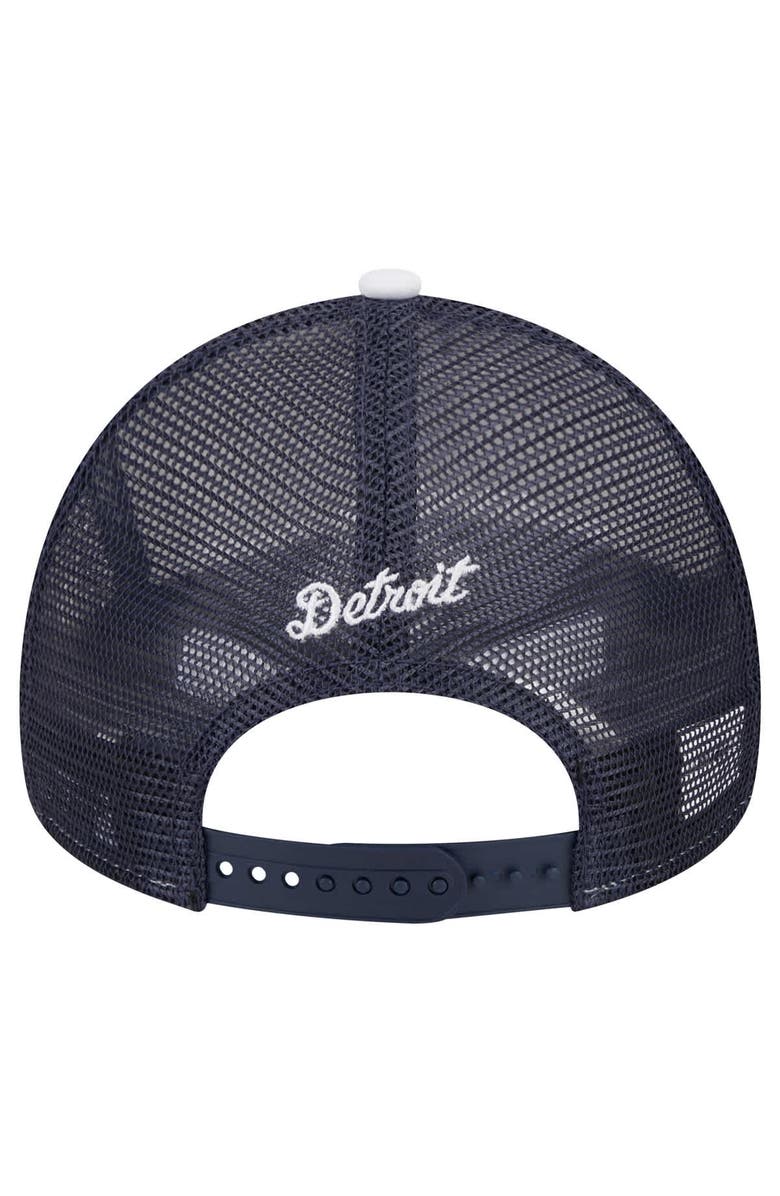 New Era Men's New Era White/Navy Detroit Tigers Spring Training Circle Foam A-Frame 9FORTY Trucker Adjustable Hat, Alternate, color, 