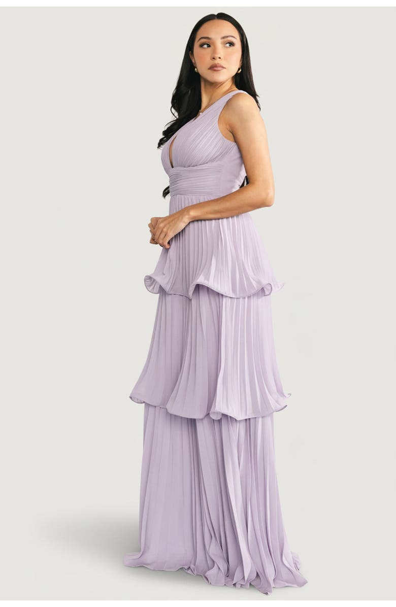 Baltic Børn Saphira Tiered Pleated Maxi Dress, Alternate, color, Lavender