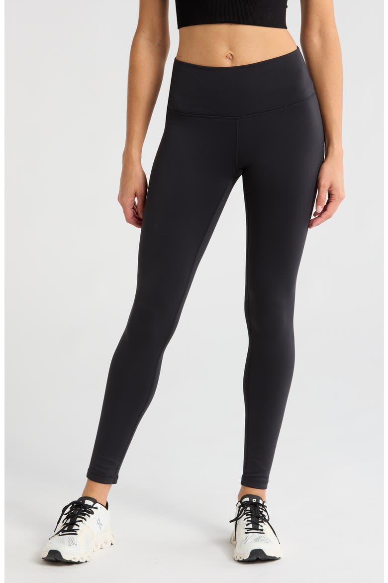 High Waist Fleece Lined Leggings, Main, color, BLACK