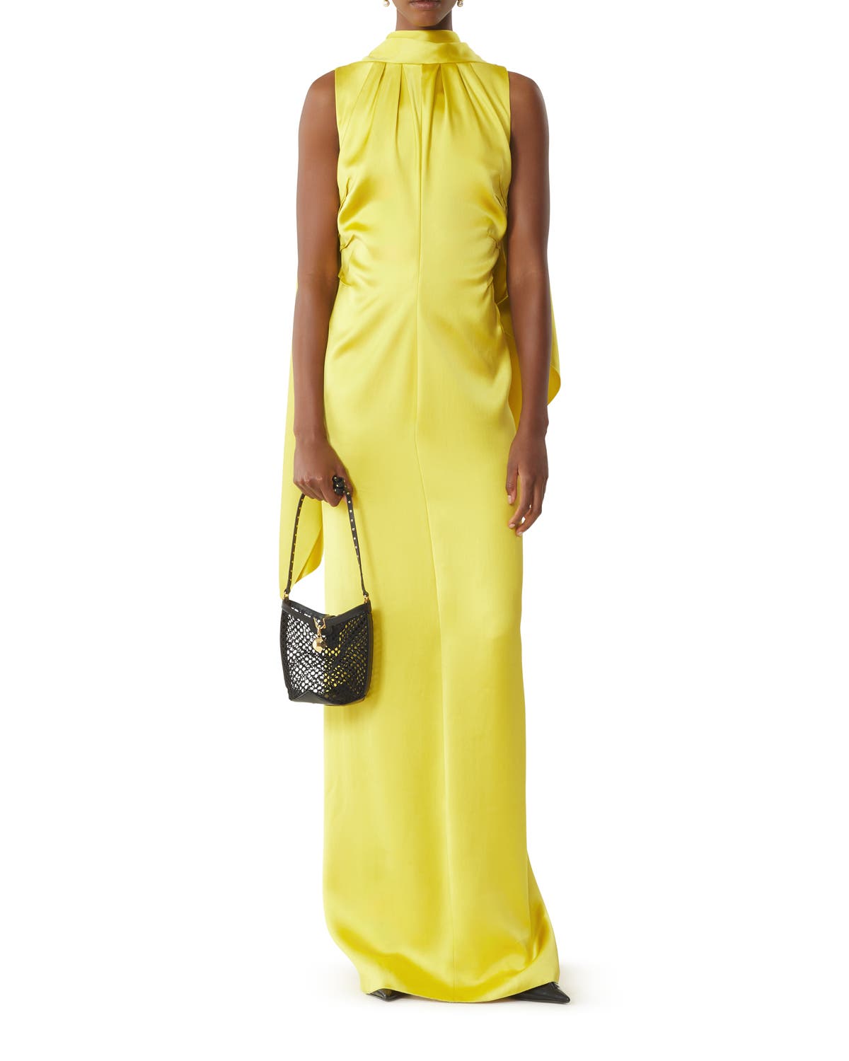 Lanvin Catch By Lanvin Small Bucket Bag In Mesh, Alternate, color, Black