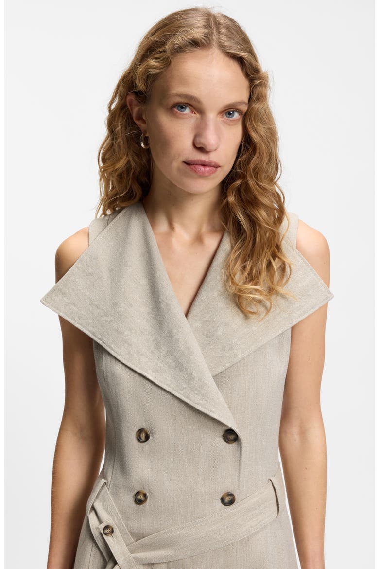 Datrena Trench Midi Dress, Alternate, color, HERRINGBONE LINEN