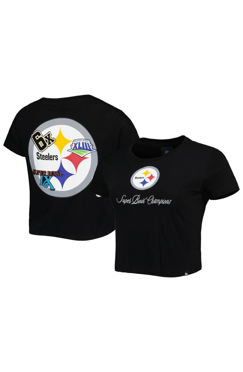 New Era Women's New Era Black Pittsburgh Steelers Historic Champs T-Shirt, Main, color, 