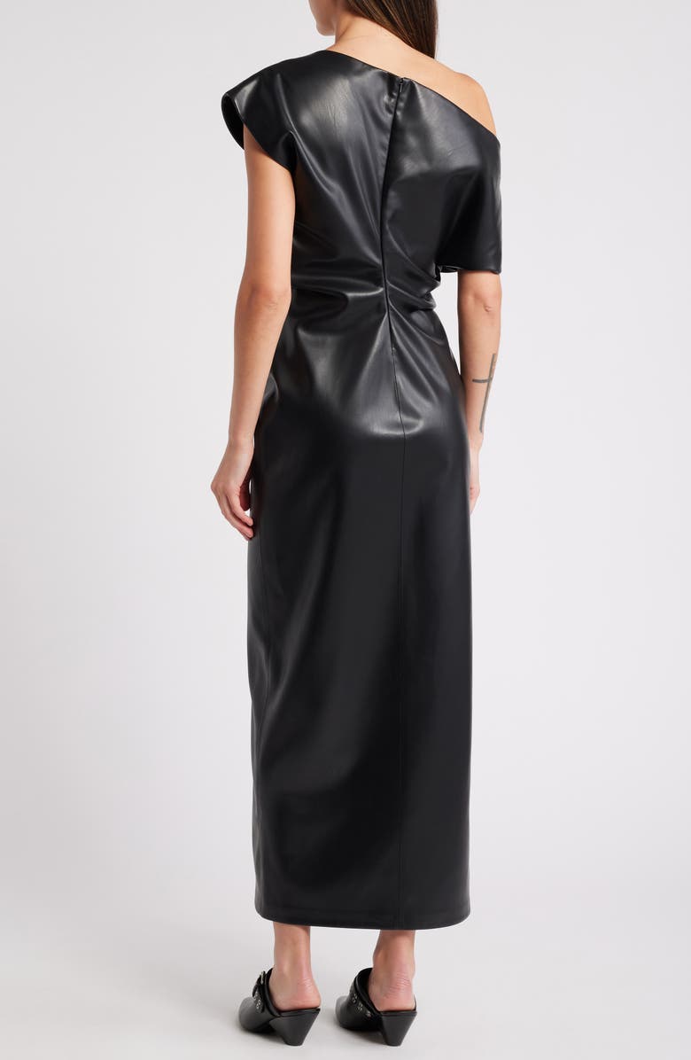 rag & bone Eleanor Faux Leather Dress, Alternate, color, Black