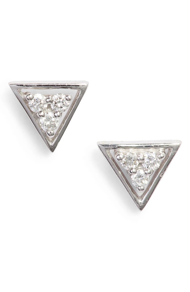 Dana Rebecca Designs Ivy Diamond Triangle Stud Earrings, Main, color, 