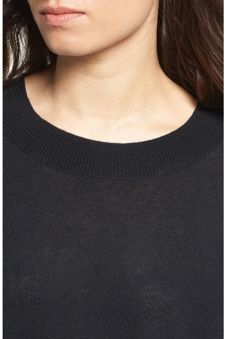 Drop Shoulder Pullover Sweater, Alternate, color, BLACK