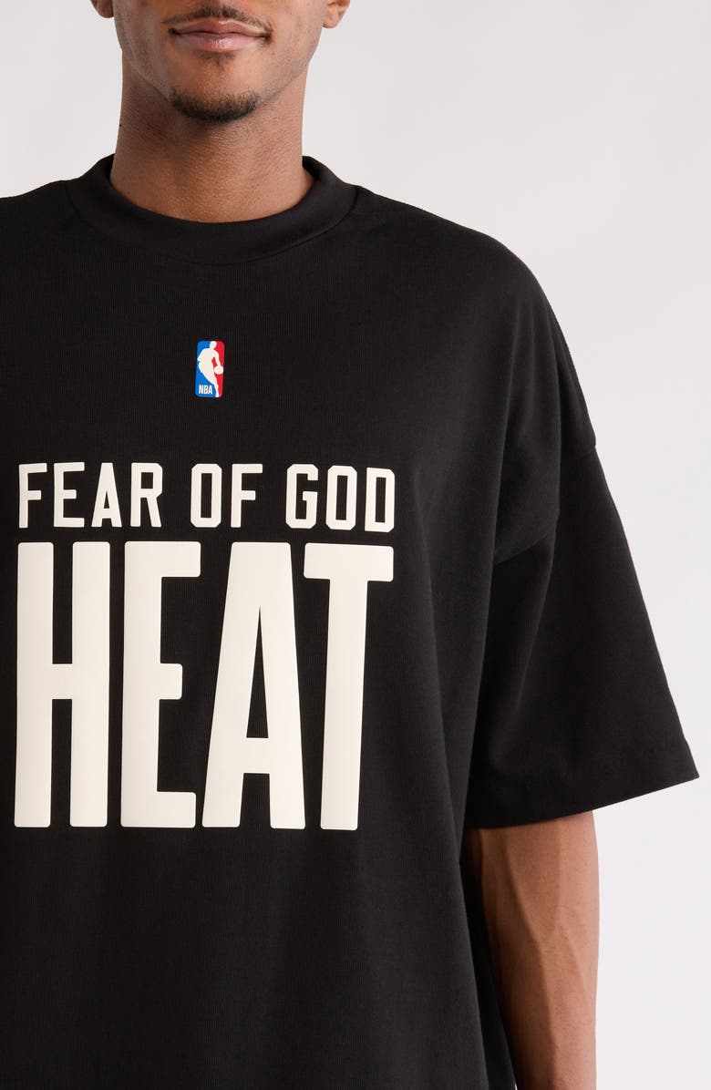 Fear of God Essentials x NBA '90s Fit Heat Graphic T-Shirt, Alternate, color, Vintage Black