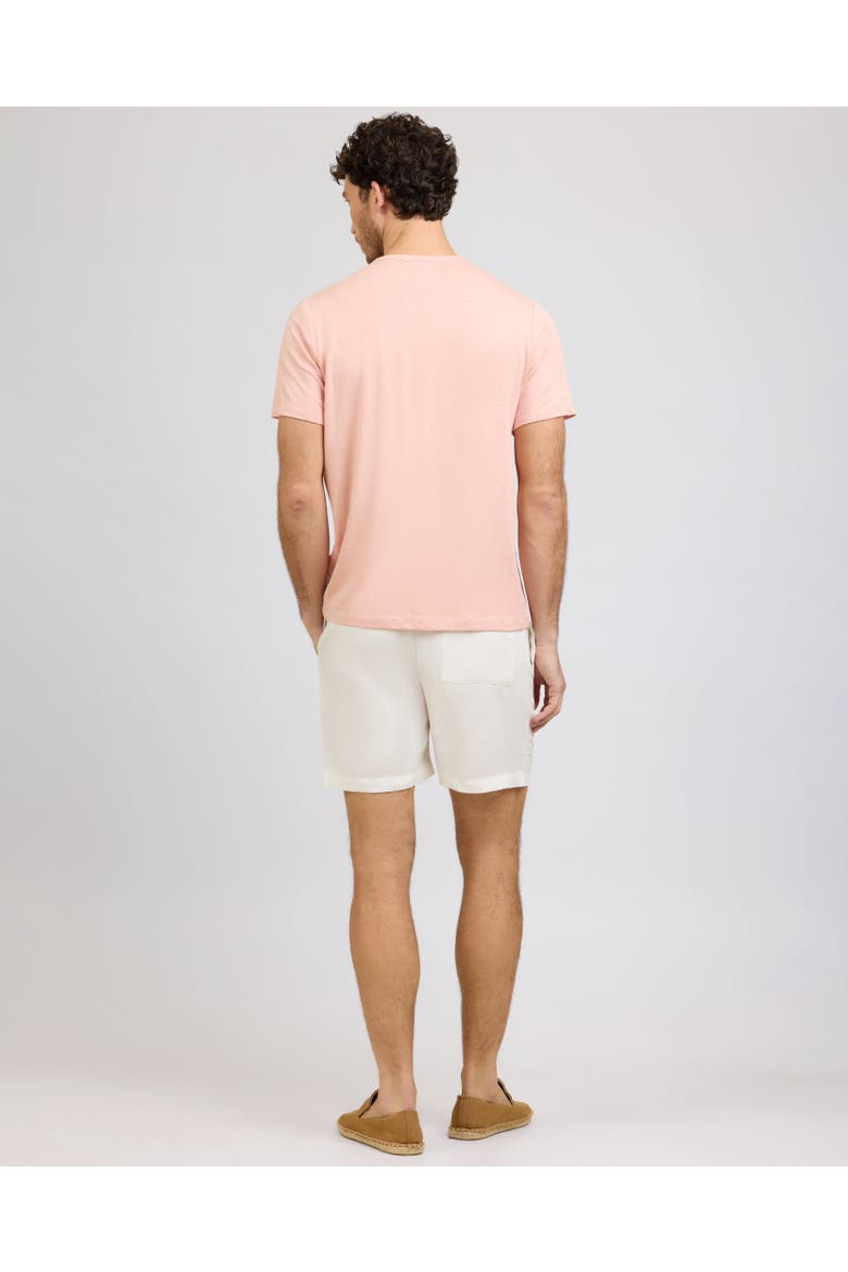 Stretch Linen Crewneck Short Sleeve Tee, Alternate, color, Pink Sand