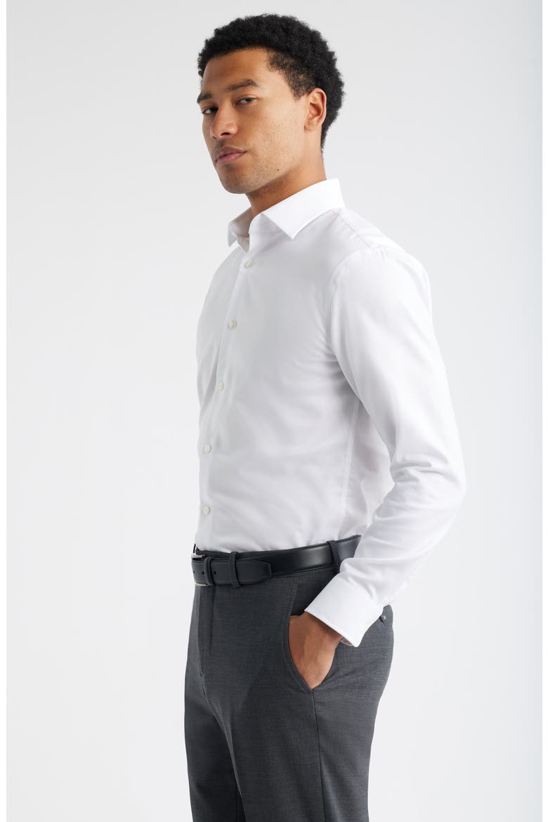 Trim Fit Royal Oxford Dress Shirt, Alternate, color, WHITE ROYAL OXFORD