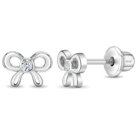 Delicate Cubic Zirconia Bow Earrings