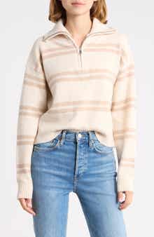 Striped Quarter Zip Sweater