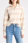 Madden Girl Striped Quarter Zip Sweater