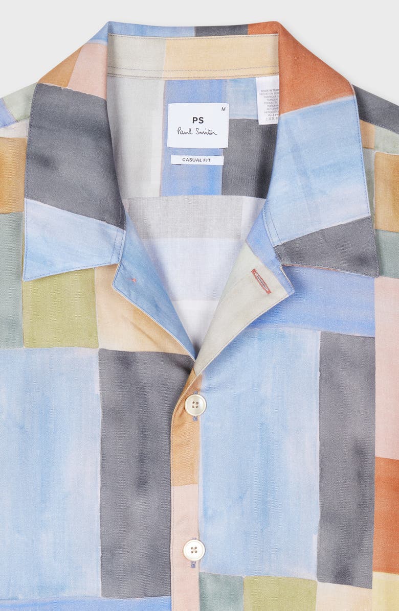 Paul Smith Colorblock Casual Fit Camp Shirt, Alternate, color, 