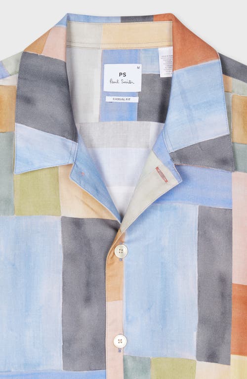 Shop Paul Smith Colorblock Casual Fit Camp Shirt In Multi