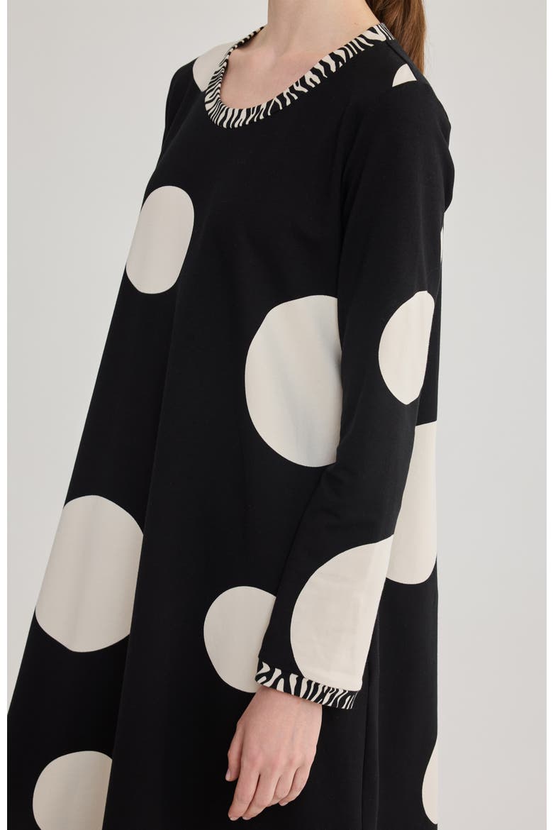 Tuva Long Printed Cotton Jersey Cardigan, Alternate, color, Polka Dots