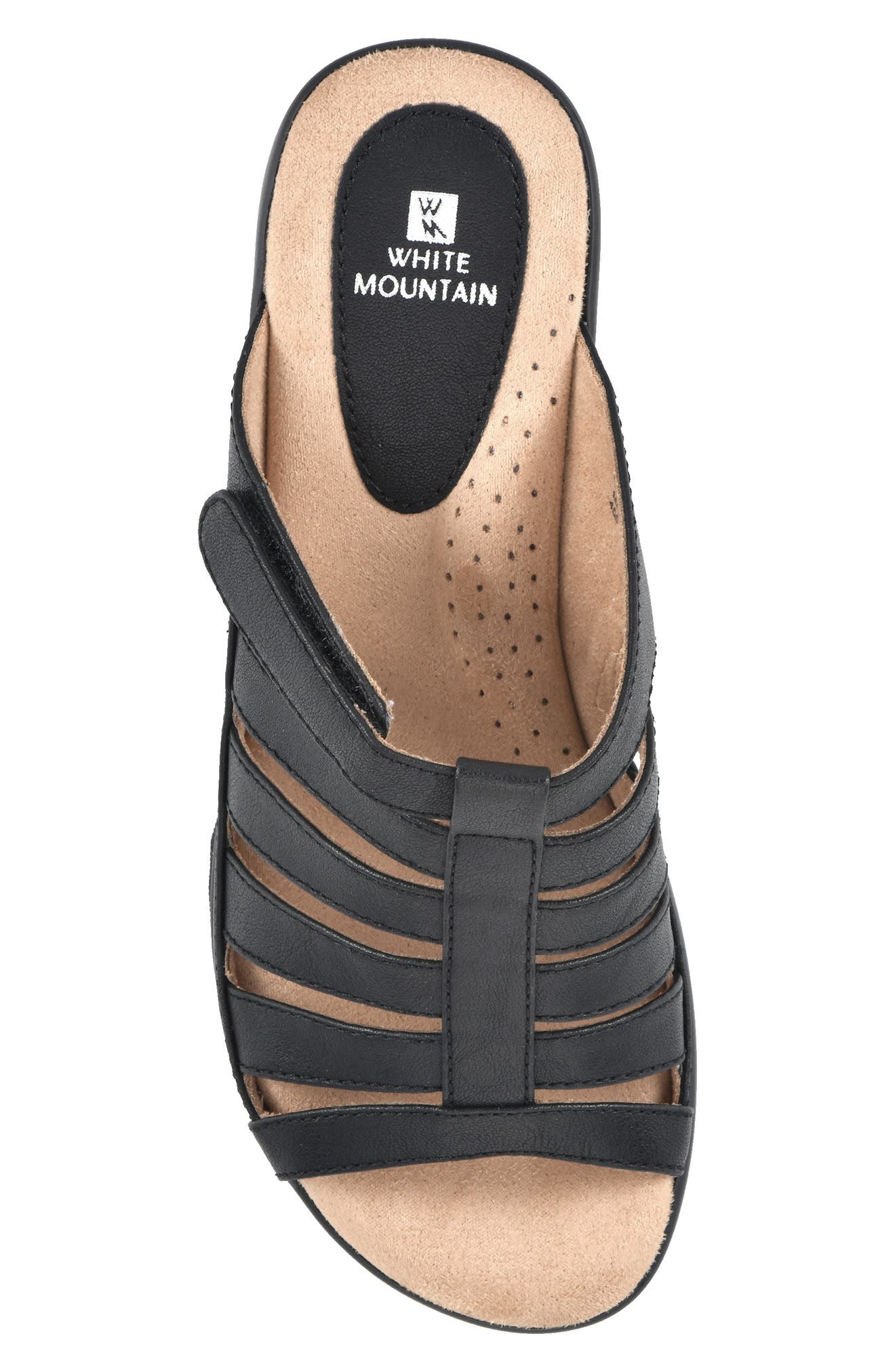 White Mountain Footwear WHITE MOUNTAIN Valencia Wedge Sandal, Alternate, color, Black/ Burn/ Smooth