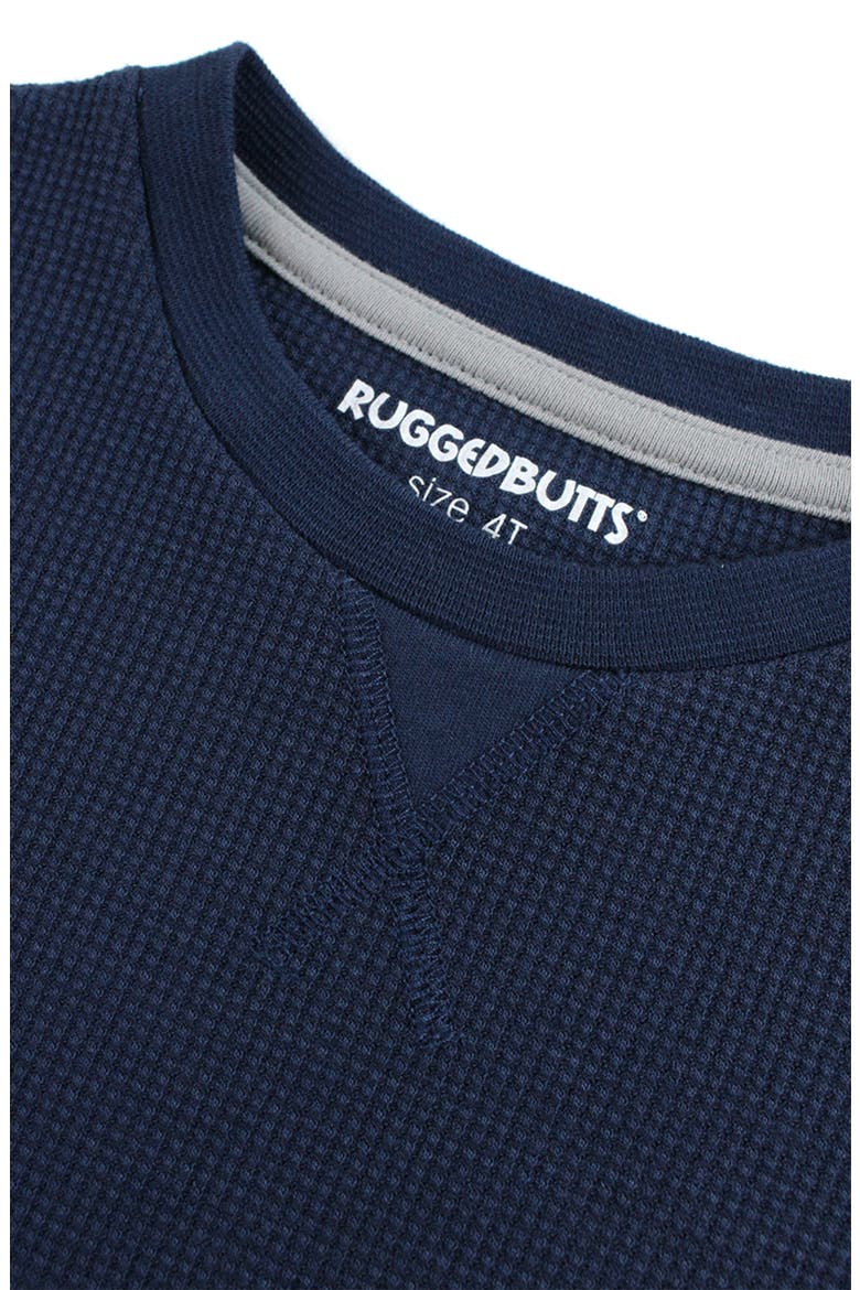 Waffle Knit Top & Drawstring Joggers Set, Alternate, color, NAVY