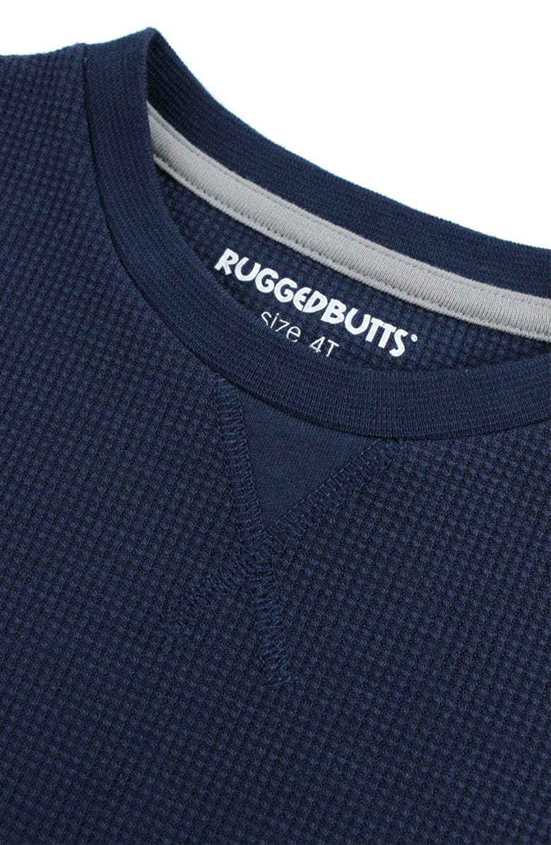 RuggedButts Waffle Knit Top & Drawstring Joggers Set, Alternate, color, Navy