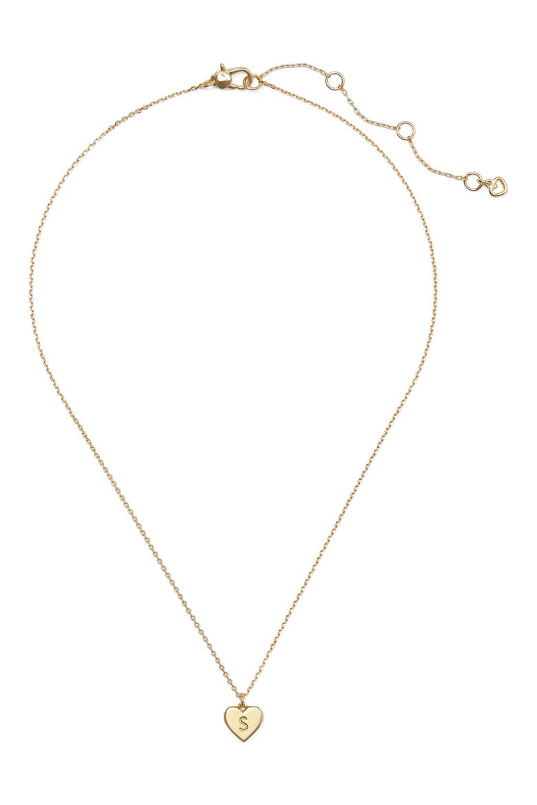 initial heart pendant necklace, Alternate, color, GOLD - S