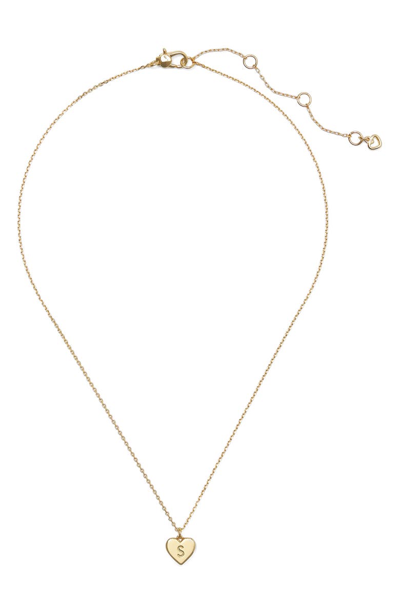 Kate Spade New York initial heart pendant necklace, Alternate, color, Gold - S