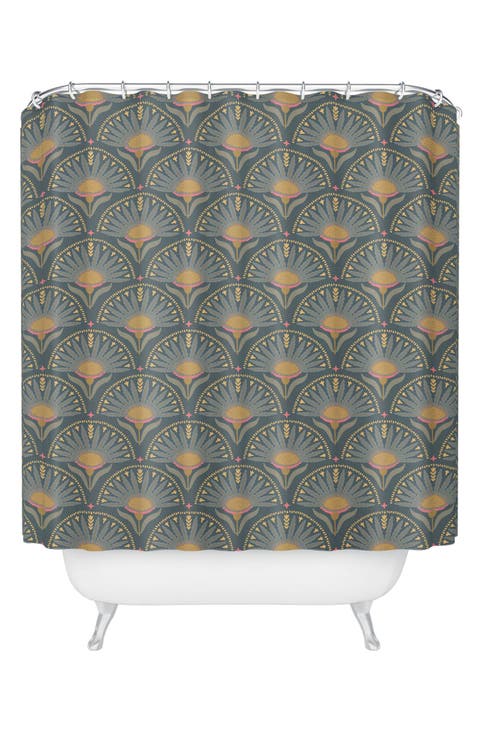 Floral Fans Shower Curtain