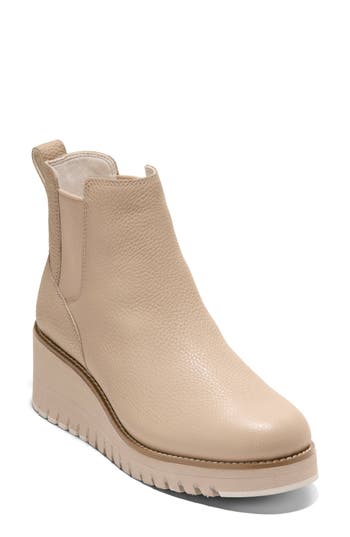 Cole Haan Zerogrand Waterproof City Wedge Bootie In Neutral
