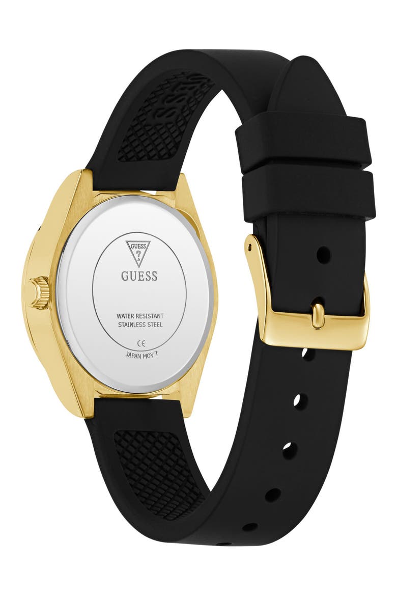 Boa Crystal Bezel Goldtone Silicone Strap Watch, 32mm, Alternate, color, CHAMPAGNE