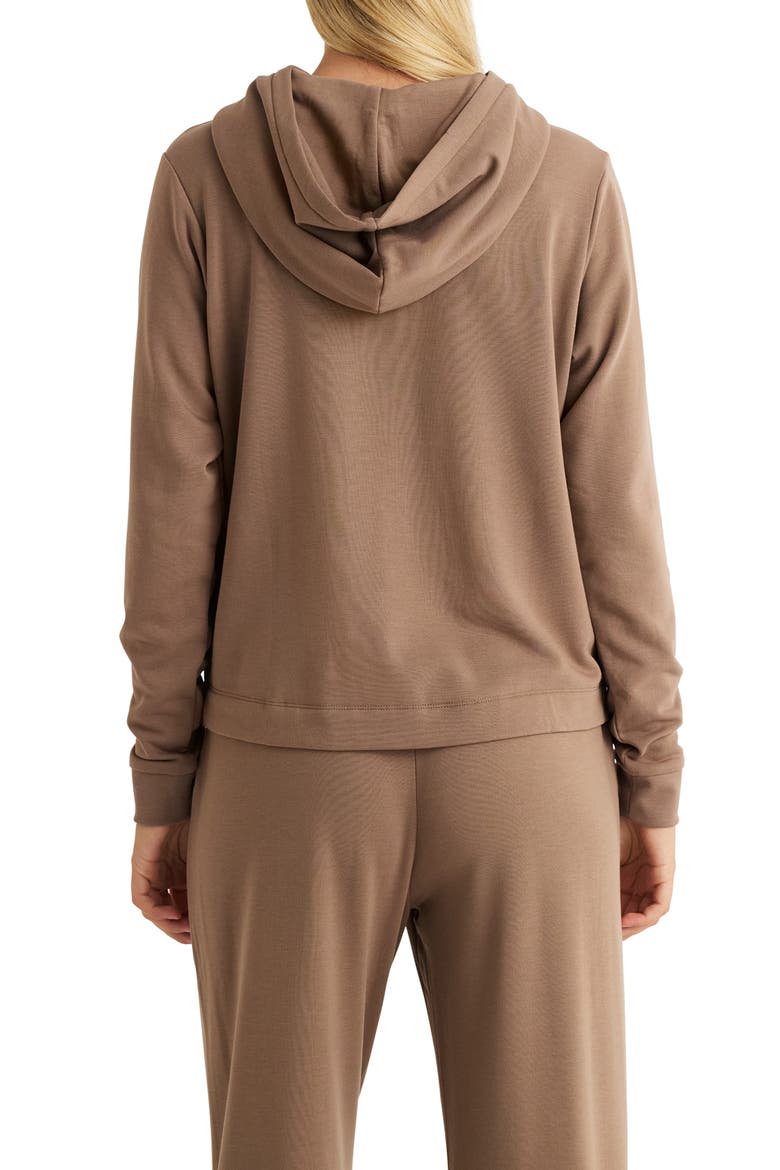 Lightweight Fleece Hoodie, Alternate, color, FOSSIL