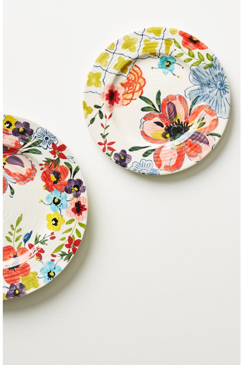 Anthropologie Sissinghurst Castle Stoneware Side Plate, Main, color, NAVY MULTI