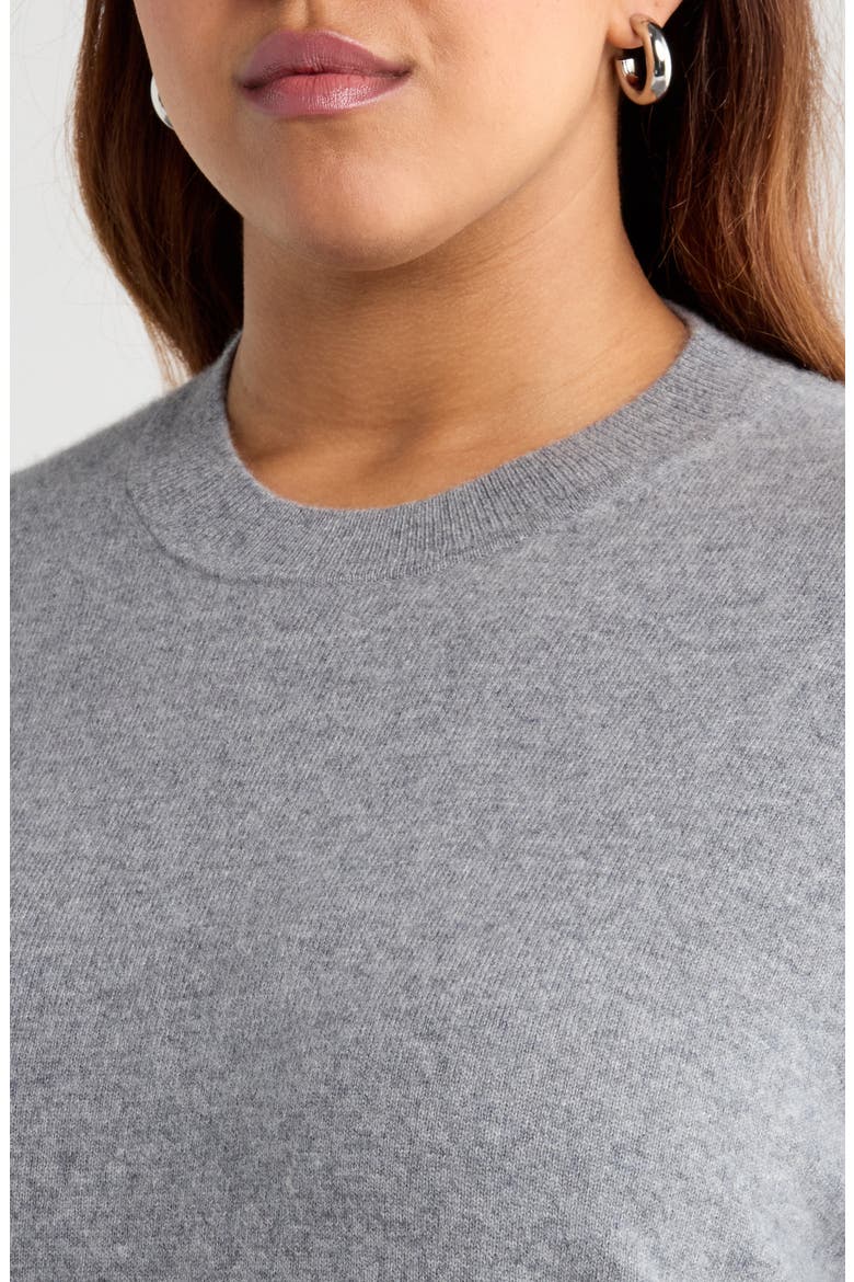 Short Sleeve Cashmere Sweater, Alternate, color, GREY NIGHT