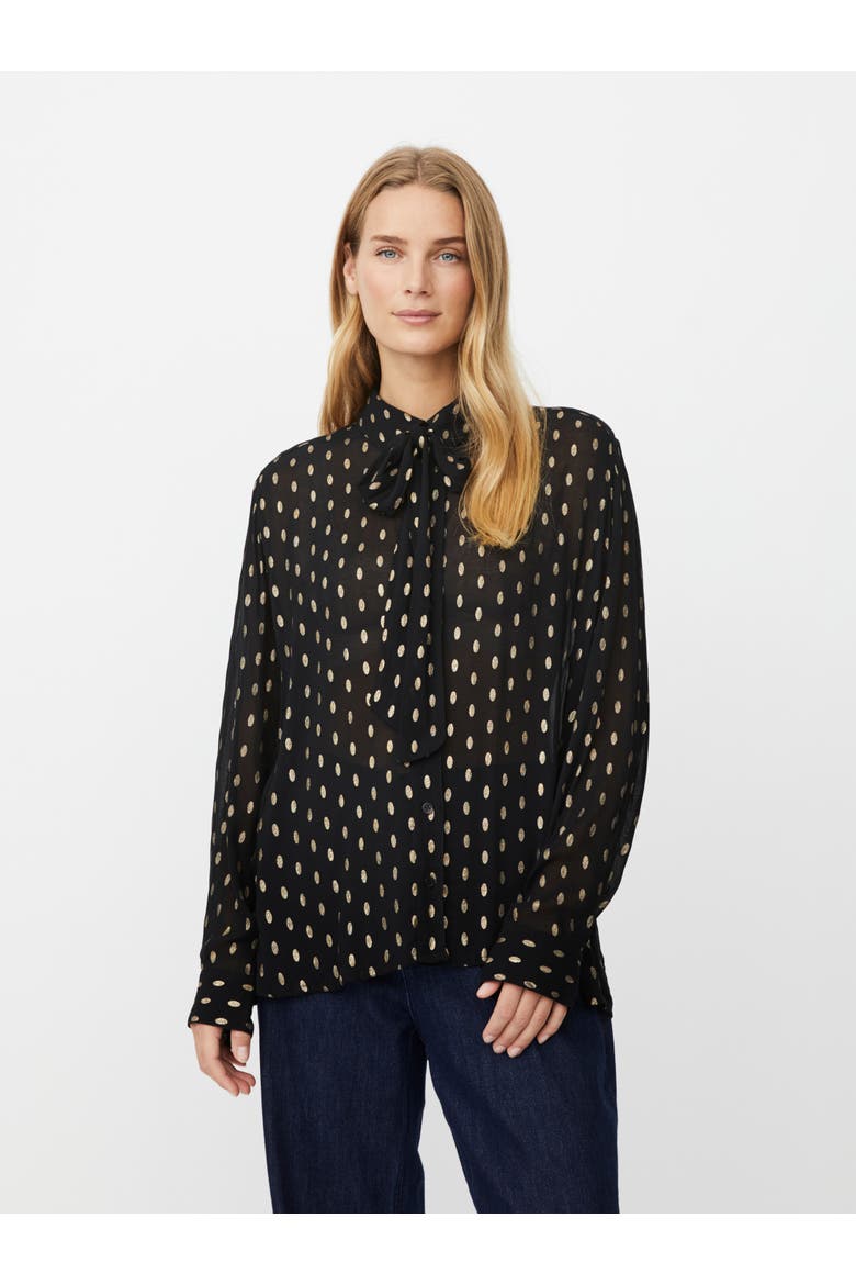 MaInoria Neck Tie Shirt, Main, color, Black