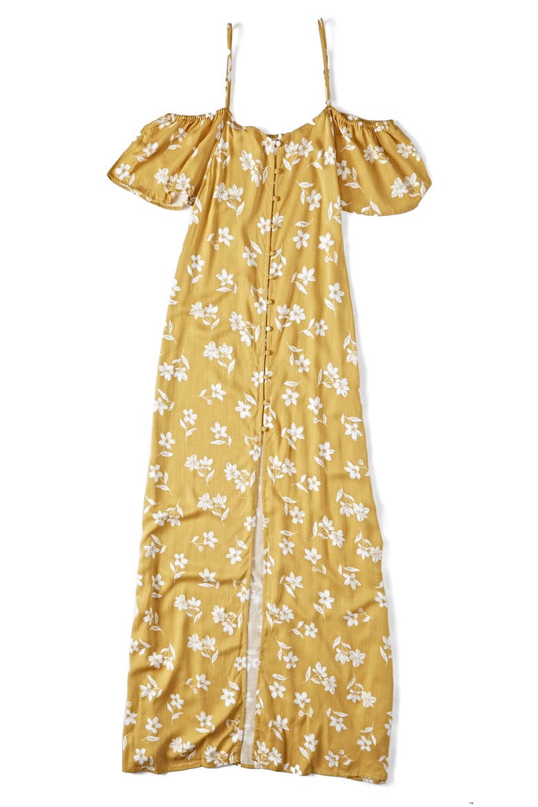 x Sincerely Jules Cold Shoulder Sway Maxi Dress, Alternate, color, CITRUS