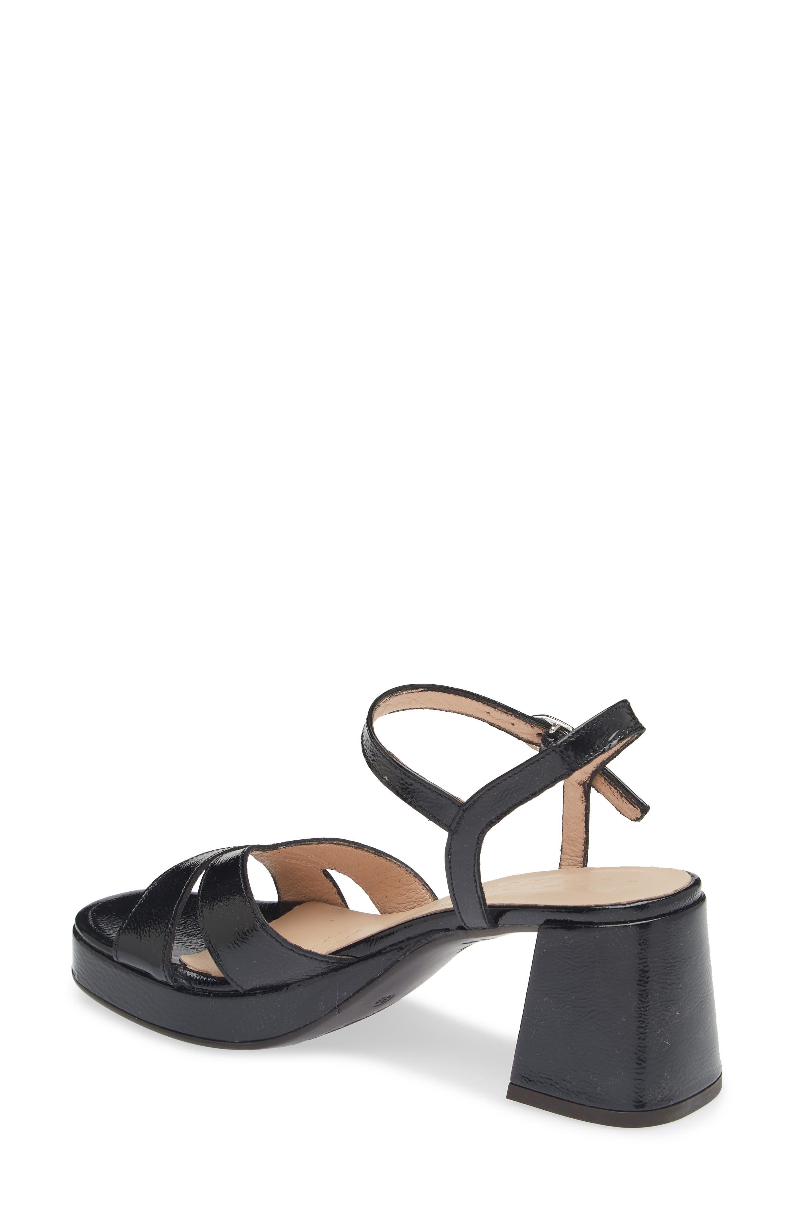 Wonders Ankle Strap Platform Sandal, Alternate, color, Lack Black