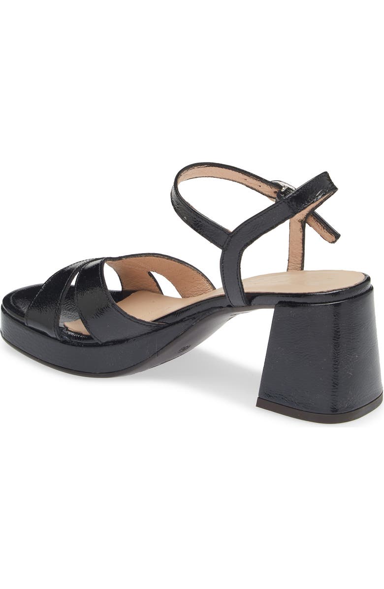 Wonders Ankle Strap Platform Sandal, Alternate, color, Lack Black