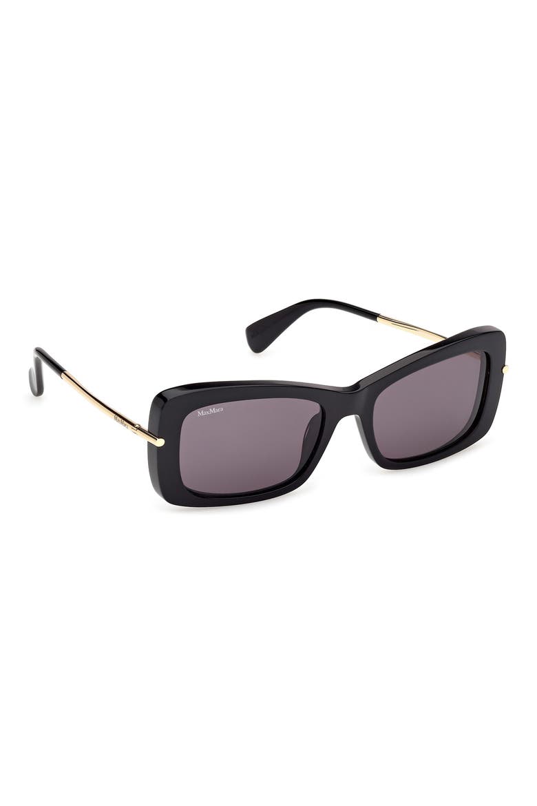 54mm Rectangular Sunglasses, Alternate, color, SHINY BLACK DEEP GOLD / SMOKE