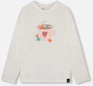 Deux par Deux Organic Cotton Long Sleeve T-Shirt with Hot Chocolate