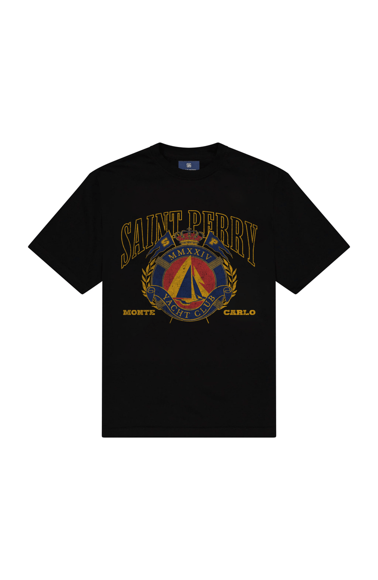 SAINT PERRY MMXXIV Yacht Club T-Shirt, Main, color, Black