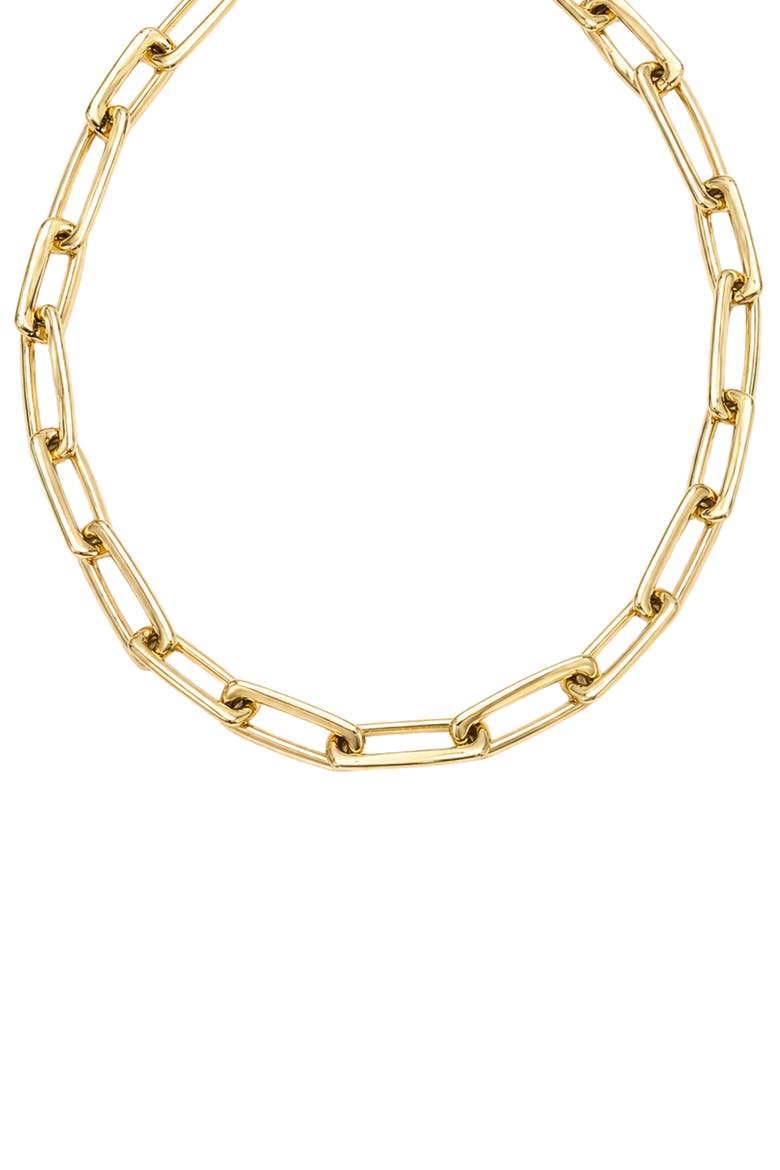 Chunky Paper Clip Chain Necklace, Main, color, GOLD