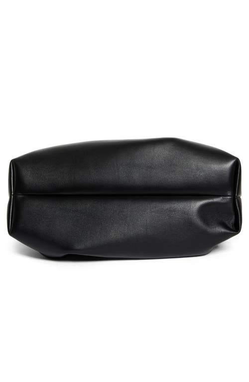 Shop Ferragamo Gancio Piercing Soft Leather Shoulder Bag In Nero