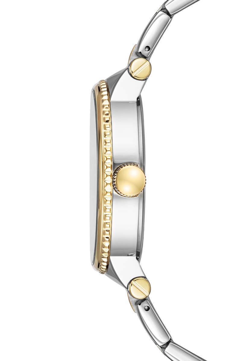 Anne Klein Two-Tone Mother-of-Pearl Bracelet Watch, Alternate, color,