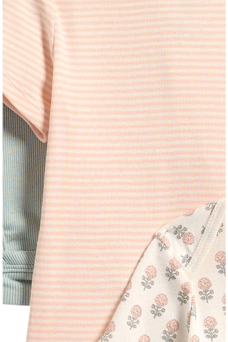 Pack of 3 Assorted Organic Cotton Bodysuits, Alternate, color, BLOCK FLORAL