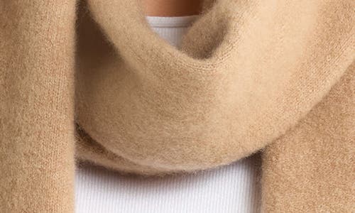 Eileen Fisher Rib Cashmere Blend Wrap In Brown