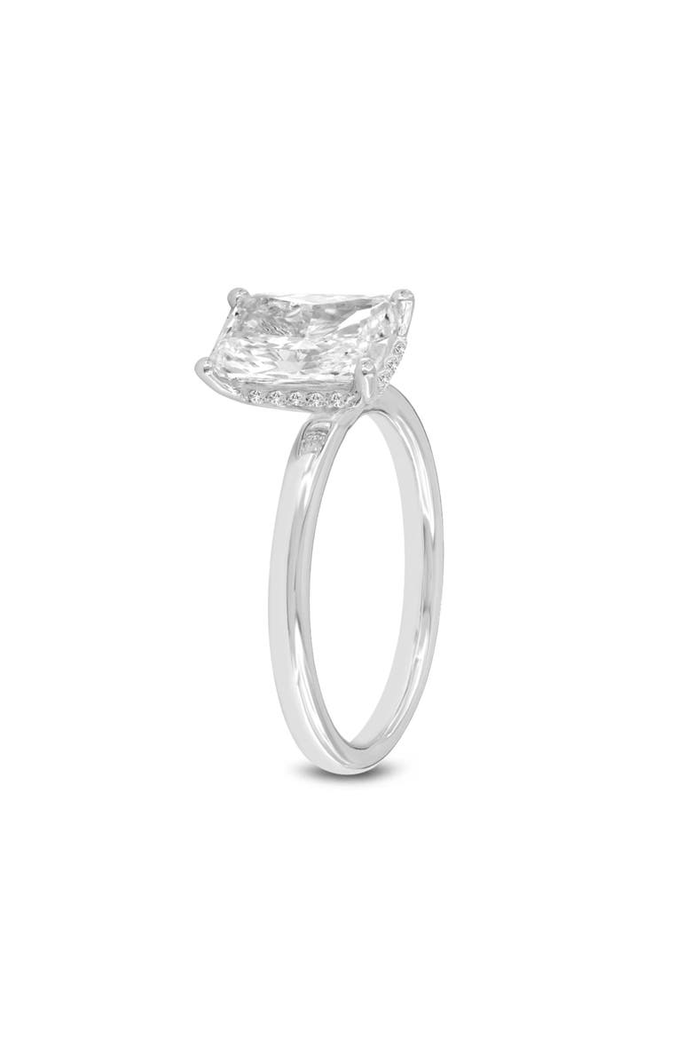 Eman 14K White Gold Radiant Cut Lab Grown Diamond Hidden Halo Engagement Ring - 2.05 Ct, Alternate, color, 14K White Gold