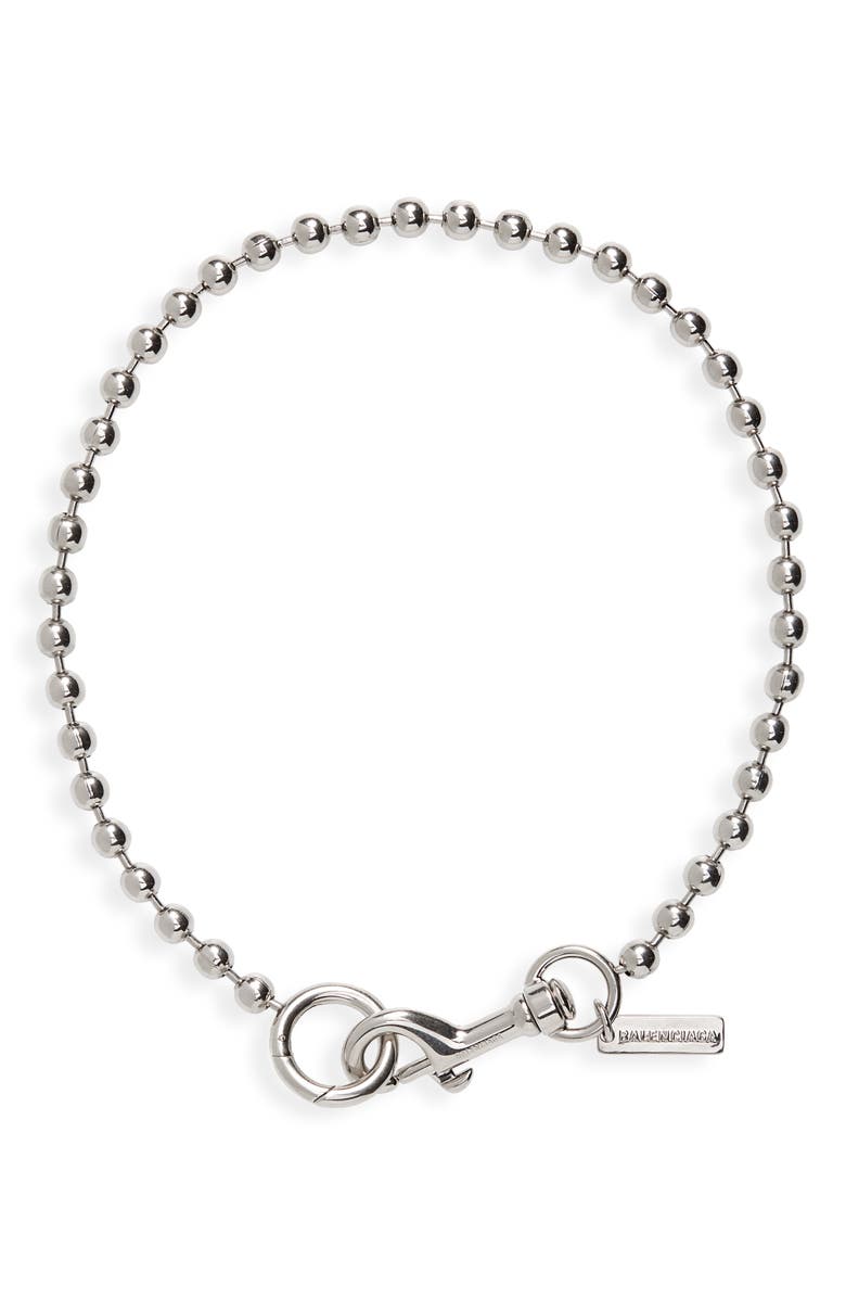 Balenciaga Skate Ball Chain Necklace, Main, color,