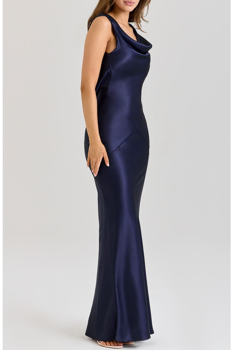 Safaira Cowl Neck Gown, Alternate, color, BLUE