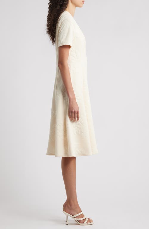 Julia Jordan Floral Jacquard Fit & Flare Dress In White
