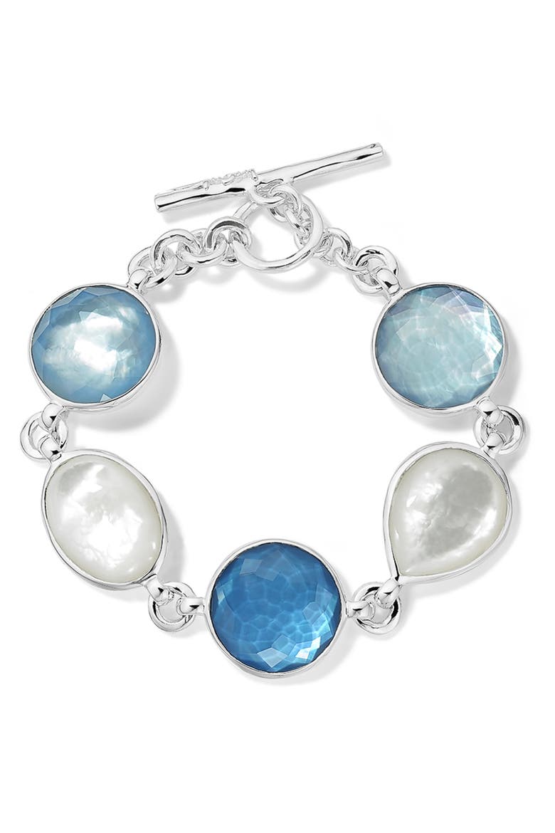 Wonderland Mother-of-Pearl Doublet Bracelet, Main, color, SILVER